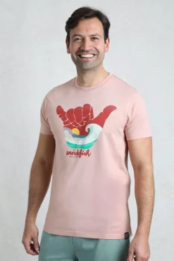 Weird Fish T-Shirts|Hang Loose Eco Graphic T-Shirt Dusty Rose