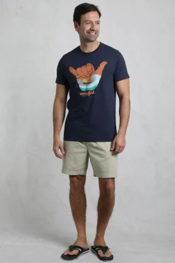 Weird Fish T-Shirts|Hang Loose Eco Graphic T-Shirt Dark Blue
