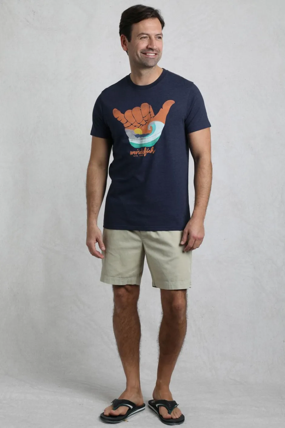 Weird Fish T-Shirts|Hang Loose Eco Graphic T-Shirt Dark Blue