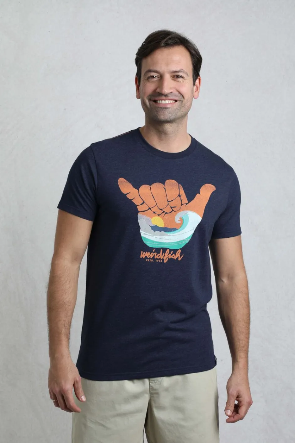 Weird Fish T-Shirts|Hang Loose Eco Graphic T-Shirt Dark Blue