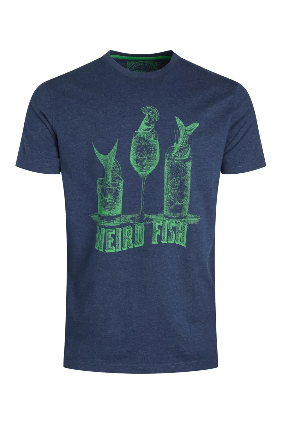 Weird Fish T-Shirts|Happy Hour Front Print Graphic T-Shirt Estate blue