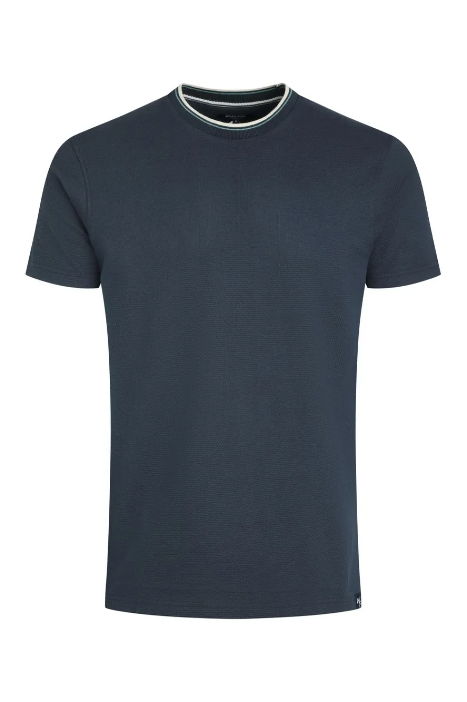 Weird Fish T-Shirts|Harris Organic Cotton Textured Crew Neck T-Shirt Navy Blue