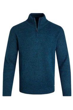 Weird Fish Jumpers & Knitwear|Helmsdale Eco 1/4 Zip Jumper Petrol Blue