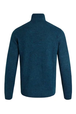 Weird Fish Jumpers & Knitwear|Helmsdale Eco 1/4 Zip Jumper Petrol Blue