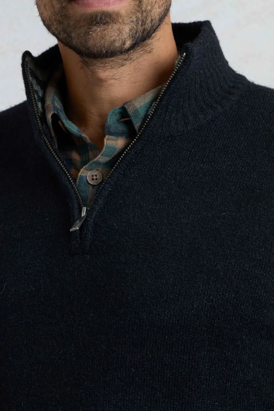 Weird Fish Jumpers & Knitwear|Helmsdale Eco 1/4 Zip Jumper Black
