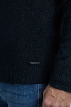 Weird Fish Jumpers & Knitwear|Helmsdale Eco 1/4 Zip Jumper Black