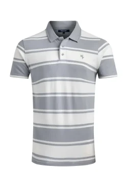 Weird Fish Polo & Rugby Shirts|Henry Striped Pique Polo Shirt Limestone