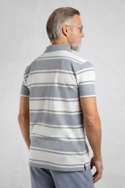 Weird Fish Polo & Rugby Shirts|Henry Striped Pique Polo Shirt Limestone