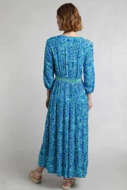 Weird Fish Dresses|Himanshee Lenzing EcoVero™ Printed Viscose Maxi Dress Sea Green