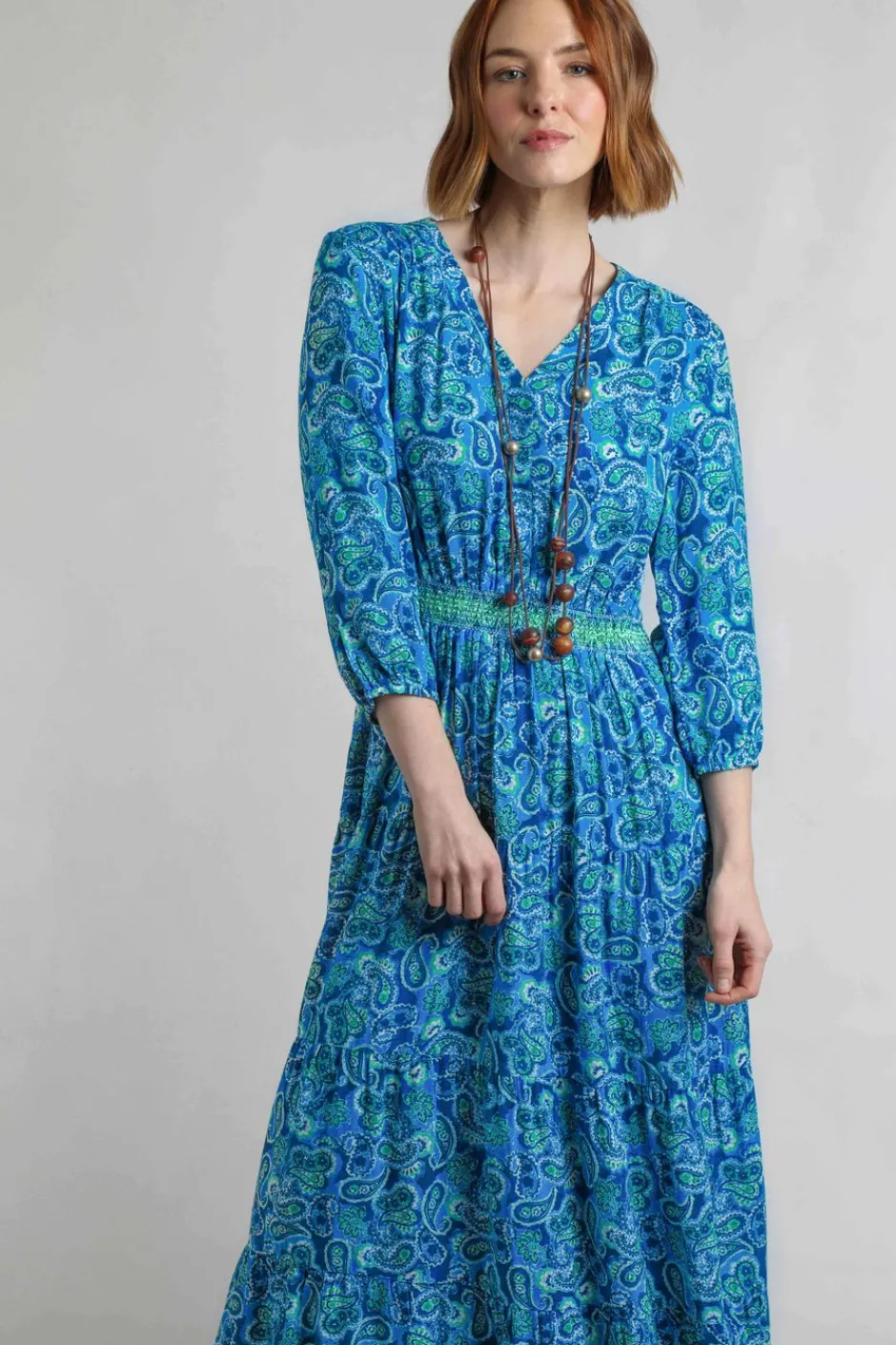 Weird Fish Dresses|Himanshee Lenzing EcoVero™ Printed Viscose Maxi Dress Sea Green