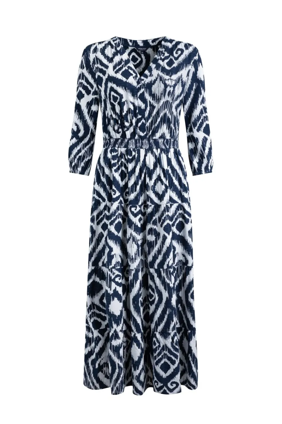 Weird Fish Dresses|Himanshee Lenzing EcoVero™ Printed Viscose Maxi Dress Indigo