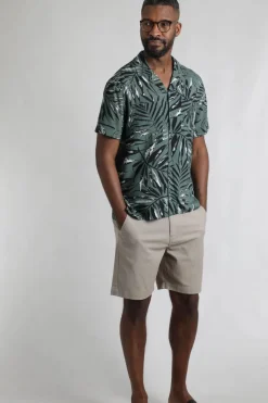 Weird Fish Shirts|Holborn Eco Viscose Hawaiian Shirt Army Green