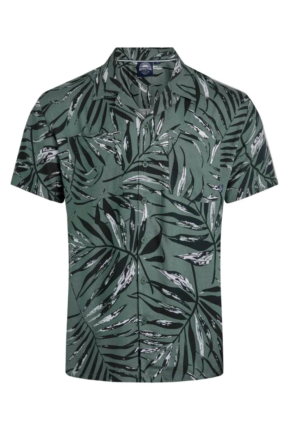 Weird Fish Shirts|Holborn Eco Viscose Hawaiian Shirt Army Green