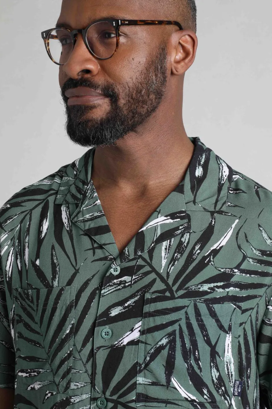 Weird Fish Shirts|Holborn Eco Viscose Hawaiian Shirt Army Green