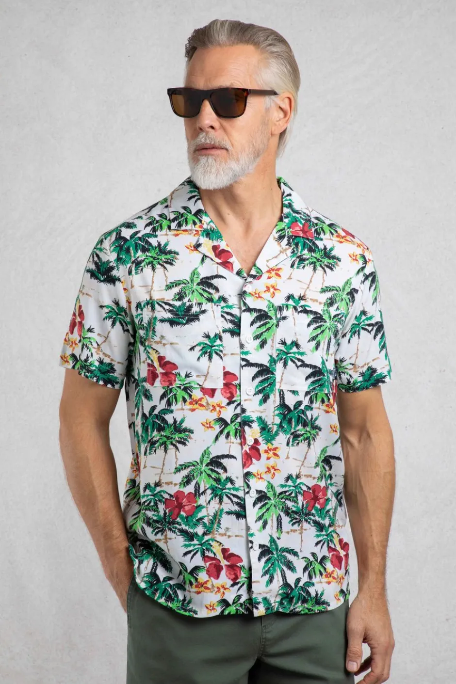 Weird Fish Shirts|Holborn Eco Viscose Hawaiian Shirt Peapod