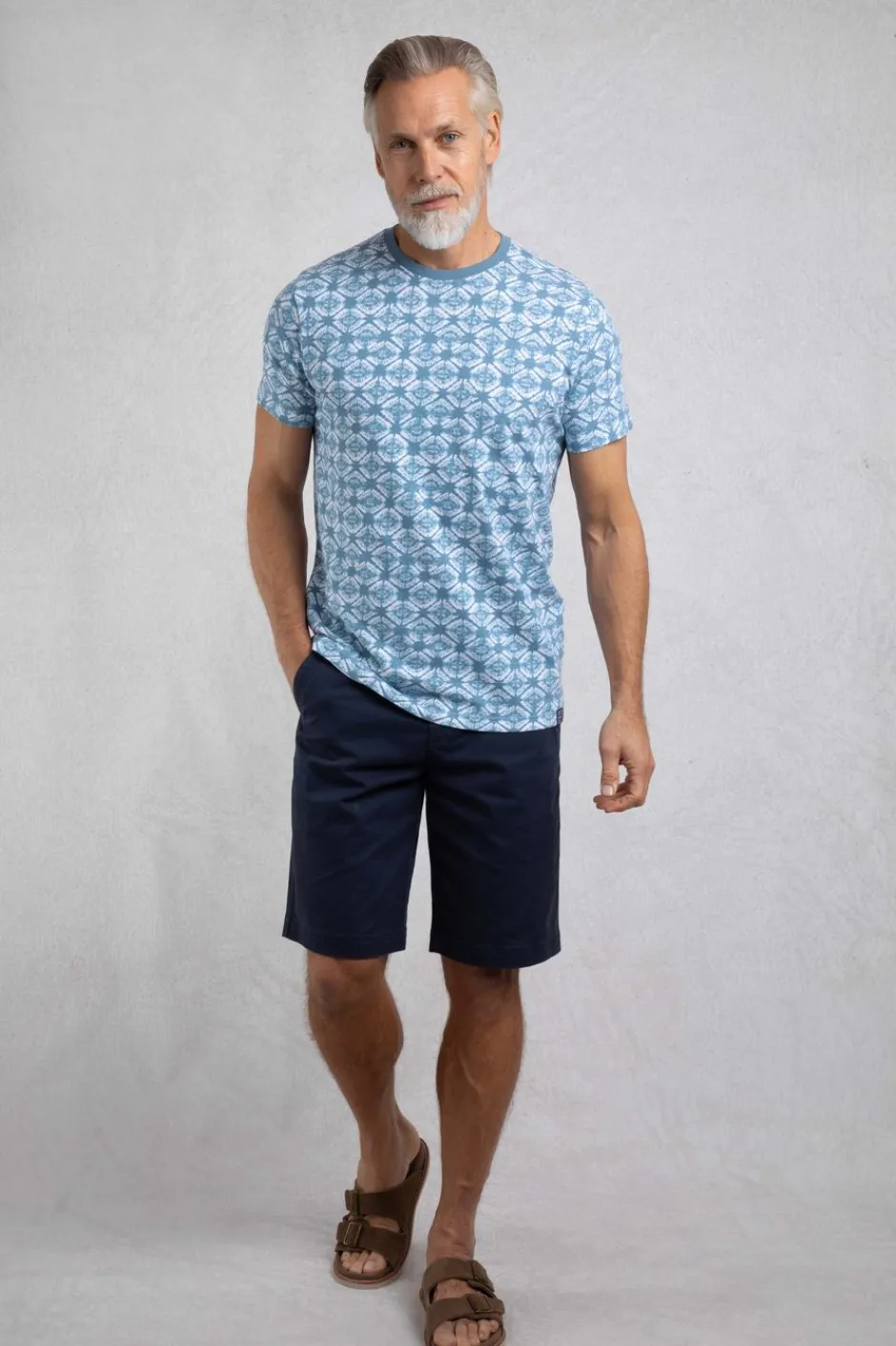 Weird Fish T-Shirts|Howes Organic Cotton Printed T-Shirt Faded Denim
