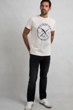 Weird Fish T-Shirts|Hudson Organic Cotton Front Print Branded T-Shirt White