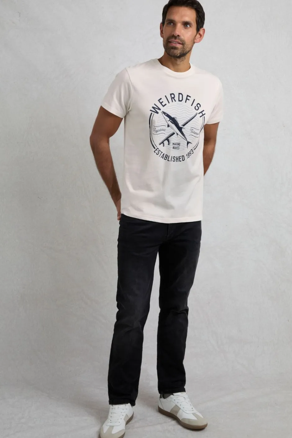 Weird Fish T-Shirts|Hudson Organic Cotton Front Print Branded T-Shirt White