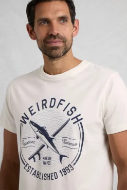 Weird Fish T-Shirts|Hudson Organic Cotton Front Print Branded T-Shirt White
