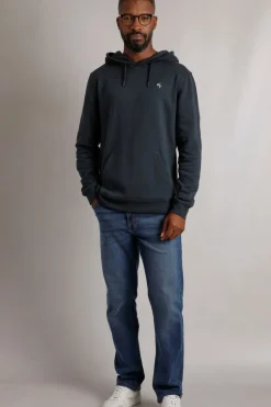 Weird Fish Sweatshirts & Hoodies|Hugo Eco Branded Popover Hoodie Navy