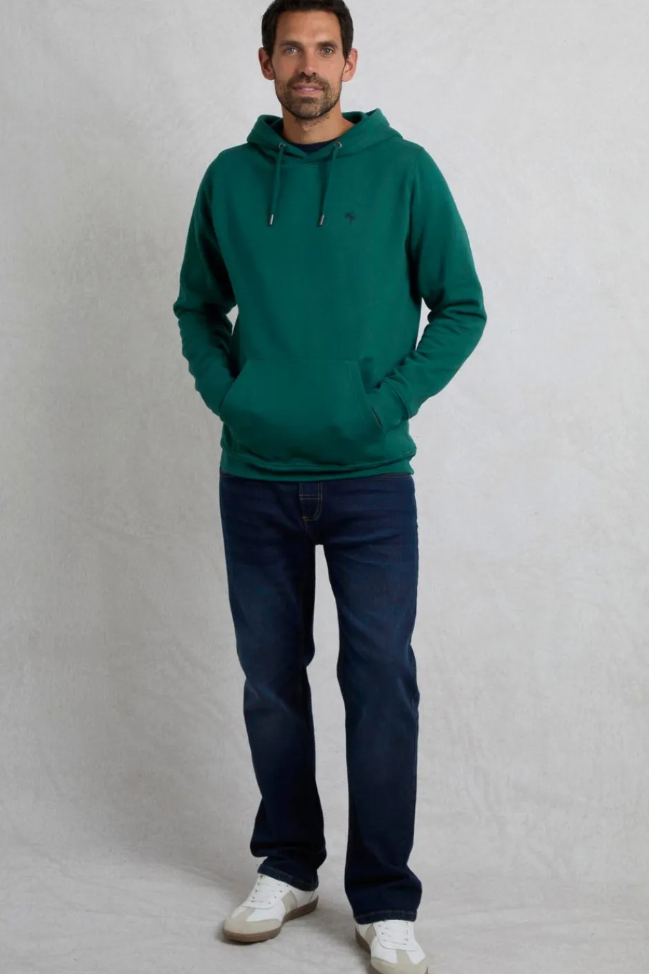 Weird Fish Sweatshirts & Hoodies|Hugo Eco Branded Popover Hoodie Forest Green