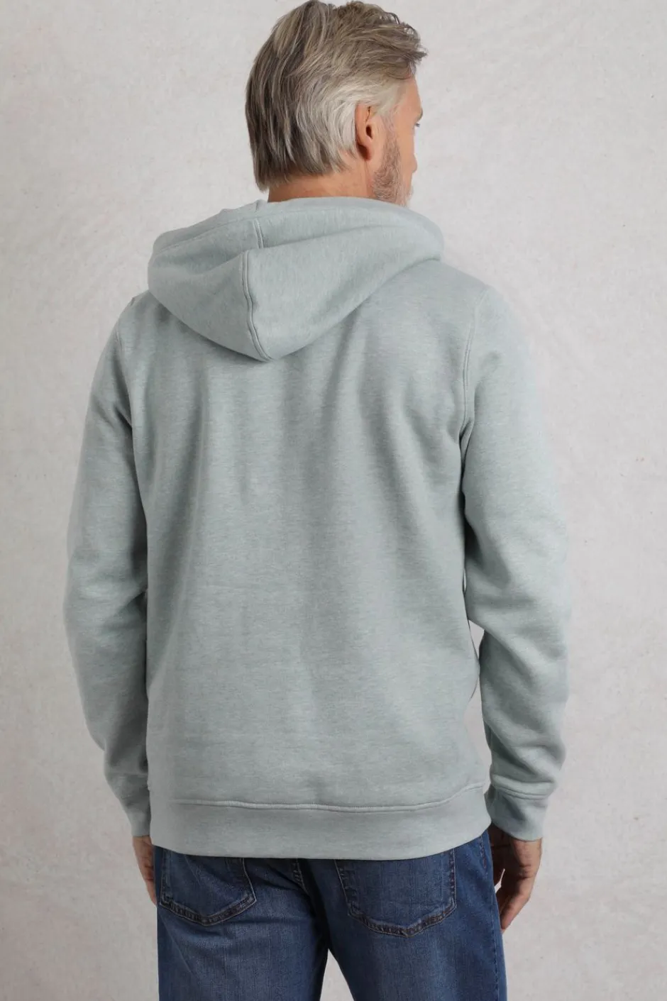 Weird Fish Sweatshirts & Hoodies|Hugo Eco Branded Popover Hoodie Grey Marl