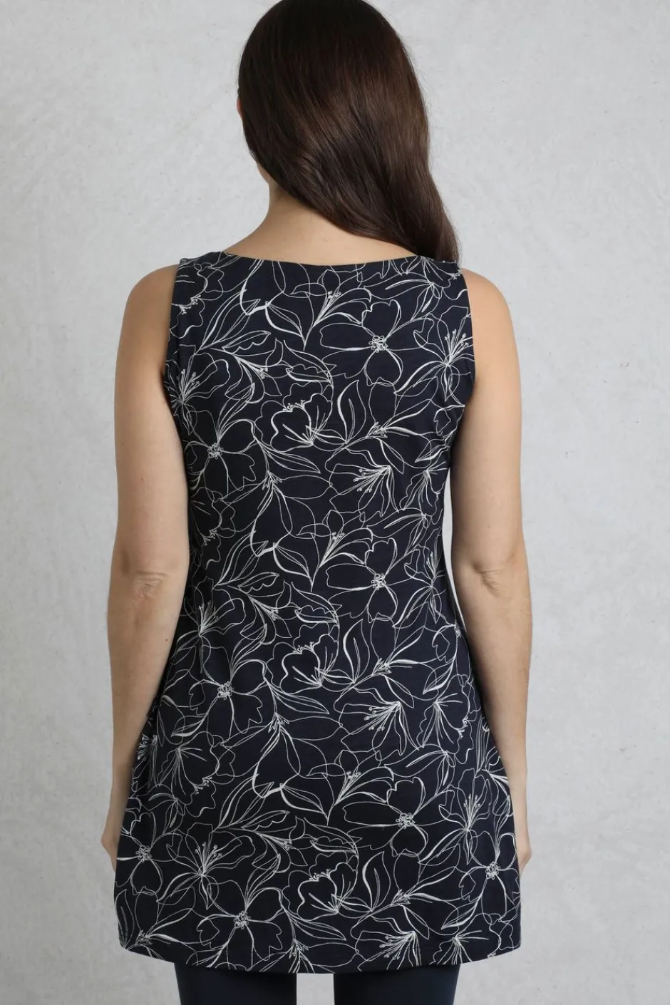 Weird Fish Tunics|Tops & T-Shirts|Indus Printed Jersey Tunic Dark Navy