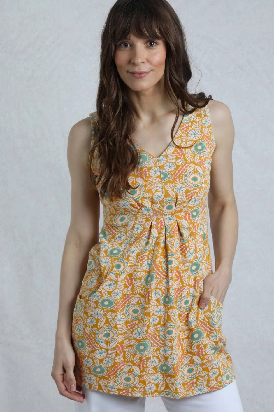 Weird Fish Tunics|Tops & T-Shirts|Indus Printed Jersey Tunic Deep Amber