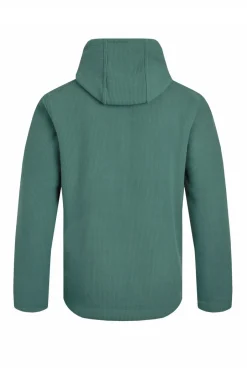 Weird Fish Sweatshirts & Hoodies|Inglewood Button Neck Grid Fleece Hoodie Ivy