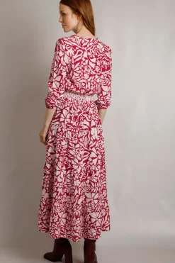 Weird Fish Dresses|Isha LivaEco™ Printed Viscose Dress Antique Cherry
