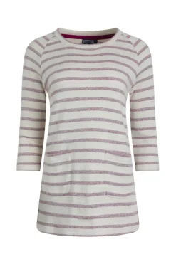 Weird Fish Tunics|Tops & T-Shirts|Ives Loopback Stripe Tunic Top Dark Raspberry