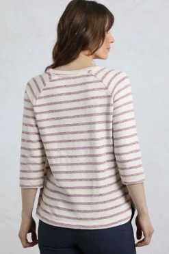 Weird Fish Tunics|Tops & T-Shirts|Ives Loopback Stripe Tunic Top Dark Raspberry