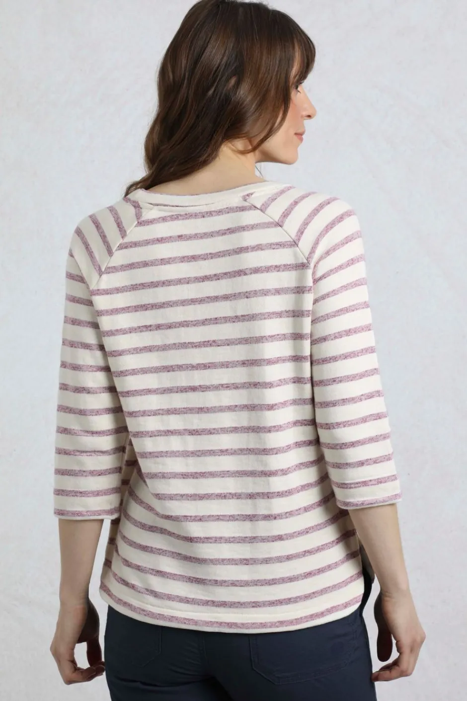 Weird Fish Tunics|Tops & T-Shirts|Ives Loopback Stripe Tunic Top Dark Raspberry