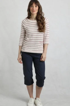 Weird Fish Tunics|Tops & T-Shirts|Ives Loopback Stripe Tunic Top Dark Raspberry