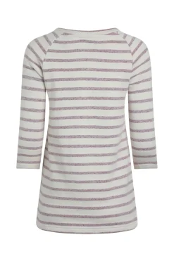 Weird Fish Tunics|Tops & T-Shirts|Ives Loopback Stripe Tunic Top Dark Raspberry