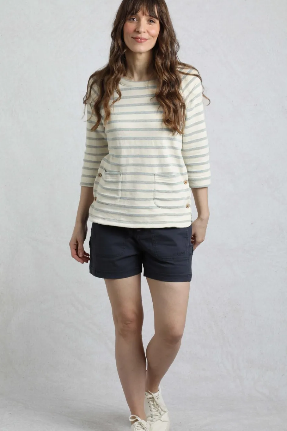Weird Fish Tunics|Tops & T-Shirts|Ives Loopback Stripe Tunic Top Mint