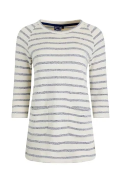 Weird Fish Tunics|Tops & T-Shirts|Ives Loopback Stripe Tunic Top Navy
