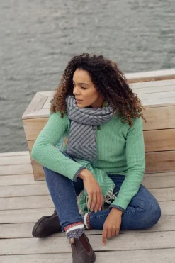 Weird Fish Socks & Tights|Socks & Tights|Jadida Eco Brushed Zig-Zag Scarf Navy
