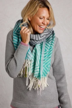 Weird Fish Socks & Tights|Socks & Tights|Jadida Eco Brushed Zig-Zag Scarf Navy