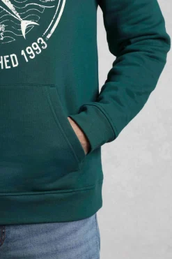 Weird Fish Sweatshirts & Hoodies|Jamie Branded Popover Sweatshirt Hoodie Forest Green