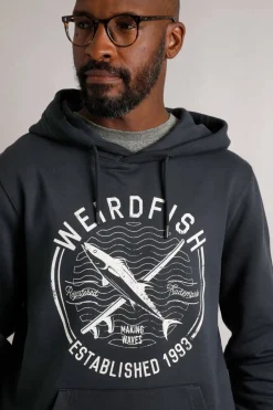 Weird Fish Sweatshirts & Hoodies|Jamie Branded Popover Sweatshirt Hoodie Navy