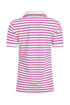 Weird Fish Tunics|Tops & T-Shirts|Janely Organic Cotton Striped Pique Polo Dark Raspberry