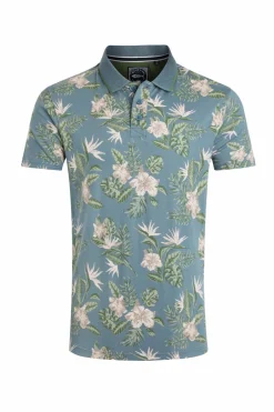Weird Fish Polo & Rugby Shirts|Jarat Printed Jersey Polo Blue Mirage