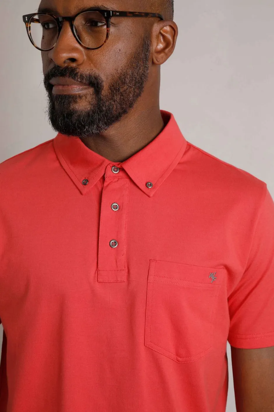 Weird Fish Polo & Rugby Shirts|Jeremy Button Down Jersey Polo Shirt Radical Red