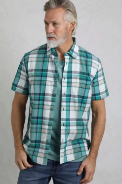Weird Fish Shirts|Judd Organic Cotton Short Sleeve Check Shirt White