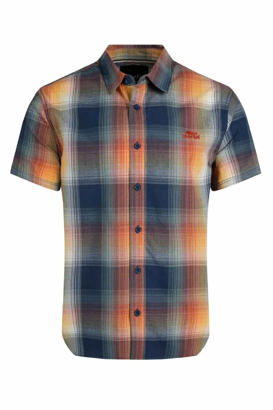 Weird Fish Shirts|Judd Organic Cotton Short Sleeve Check Shirt Ensign Blue
