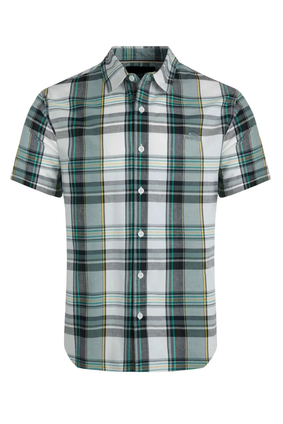 Weird Fish Shirts|Judd Organic Cotton Short Sleeve Check Shirt Dusty White