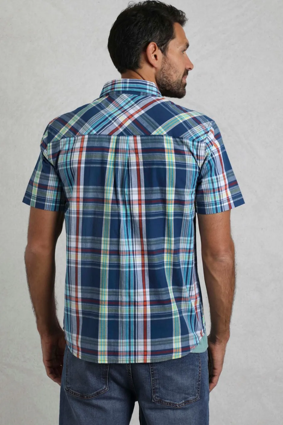 Weird Fish Shirts|Judd Organic Cotton Short Sleeve Check Shirt Estate blue