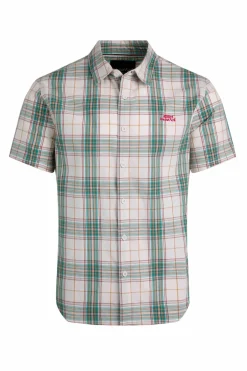 Weird Fish Shirts|Judd Organic Cotton Short Sleeve Check Shirt Viridis