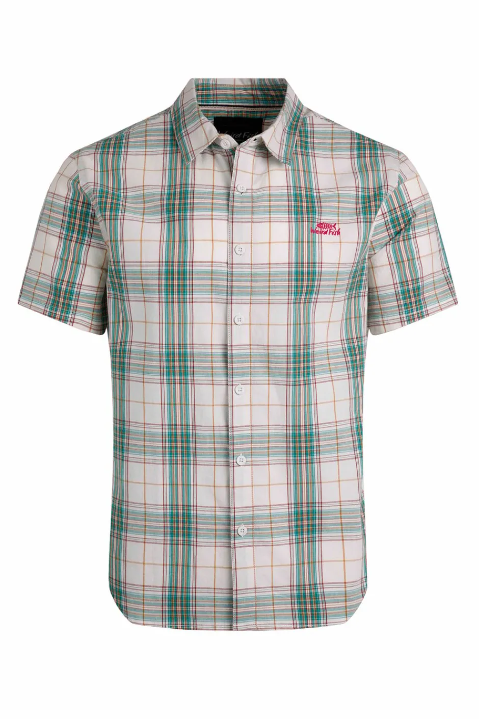 Weird Fish Shirts|Judd Organic Cotton Short Sleeve Check Shirt Viridis